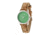Canopies Wood Watch,33mm,Green Dial,Khaki/Tan Leather Band