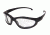 Edge Eyewear Falcon Thin Temple Sunglasses, Soft-Touch Matte Black Frame / Clear Vapor Shield , GSF611-TT