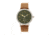 Elevon Northrop Leather-Band Watch, Camel/Green, ELE110-5