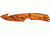 Elk Ridge Guthook Hunter Fixed Blade Knife 3.5in, 3.5in, Guthook Blade, Orange Camo Aluminum Handle ER116OC