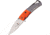 Elk Ridge LED Linerlock A/O Orange Folding Knife,3in,Stainless Steel,Standard Edge,Satin,Orange,Synthetic Handle ERA157OR