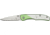 Elk Ridge Two Tone Linerlock Folding Knife 2in, 2in, Stainless Blade, Silver/Green Aluminum Handle ER132GN