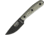 Esee Model 3 Traditional Handle Knife, 8.25in Overall, 3.63in Black Powder Coated 1095Hc Steel Drop Point, Green Canvas Micarta Handle, Traditional Handle, Black Kydex Sheath, ESEE-3HM-K