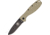 Esee Zancudo Framelock Tan/Blk D2 Folding Knife,3in,D2 Tool Steel,Standard Edge,Black EDP Coated,Desert Tan,GRN Handle BRKR2DTB