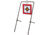EZ-Aim Hardrock AR500 Square Spinner Target &amp; Stand, Rimfire Rounds &amp; Centerfire Pistol, White/Red/Black, 9.5W x 20H, 15367