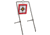 EZ-Aim Hardrock AR500 Square Spinner Target &amp; Stand, Rimfire Rounds &amp; Centerfire Pistol, White/Red/Black, 9.5W x 20H, 15367