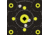 EZ-Aim Splash Reactive Adhesive Paper Bullseye Shooting Targets w/8 Aiming Points, 12in Square, 12-Pack, Black/Chartreuse, 15577