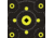 EZ-Aim Splash Reactive Adhesive Paper Bullseye Shooting Targets w/8 Aiming Points, 12in Square, 12-Pack, Black/Chartreuse, 15577
