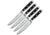 FELIX 4-Piece Steak Knife Set, 9.25in Overall, 5in, Satin Finish X50CrMoV15 Stainless Blade, Black Plastic Handle, 814604
