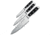 FELIX First Class Knife Set, Satin X50CrMoV15 8in Blade Chef's/7in Blade Utility/3.5in Blade Pairing, Black Plastic Handle, 810333