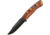Flexcut Hawthorne Drifter G-Wood Knife, 8in Overall, 3.63in Black Oxide Coated 1095Hc Steel Clip Point Blade, Brown G-Wood Handle, Black Leather Sheath, Wooden Gift Box, FTKFB2C