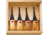 Flexcut Mini-Palm Fixed Blade Knives, Four Piece Set in Wooden Storage Box, FR604