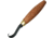Flexcut Single Bevel Sloyd Hook Knife, 6.75in Overall, Cherry Wood Handle, Deeply Curved, Single-Edged SS Blade Is Sharpened All The Way To The Pointed Tip, Brass Ferrule, KN52