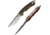 Fobos Knives Tier 1 Mini Liner Fixed Blade Knife, 8.75in Overall, 4in Satin Cpm-154 SS Blade, Camo Canvas Micarta Handle/Red Liners, Brown Leather Sheath, FOB021