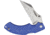 Fox Drago Lockback Blue Folding Knife, 3.5 satin finish 154CM stainless blade, Blue textured ABS handle, Thumb stud, 01FX176