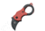 Fox Mini-Ka Linrlock Red Folding Knife, 1in Black Cerakote Finish 420 SS Hawkbill Blade, Red Frn Handle, Finger Ring, Pocket Clip, Red, 01FX324