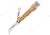 Fox Mushroom Knife Olive Wood Folding Knife, 2.75in Mirror Niolox Tool Steel Hawkbill Blade, Olive Wood Handle, Keyring, Brush, Tweezers, 01FX076