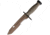 Fox Oplita Combat Knife Tanto, 7.25 coyote tan PTFE coated partially serrated Bo, Coyote tan Kraton handle, 02FX151