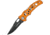 Fox Twister Lockback Orange Folding Knife, 3.5 black finish 440C stainless blade, Orange aluminum handle, 01FX196
