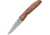 Fox Voyager Linerlock Burl Folding Knife, 3 Damascus steel blade, Burl wood handle, 01FX087DAM