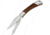 Fox Win Two Blade Lockback Folding Knife, Satin 440 SS Clip And Saw Blades, Brown Smooth Wood Handle, SS Bolster, Inlay Shield, brown, 01FX070
