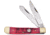 Frost Big Game Trapper Folding Knife, Red jigged bone handle, 14-312DRPB