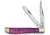 Frost Bullet Trapper MOP Folding Knife, 3.5in Closed, Mirror Stainless Clip/Spey Blades, Purple Mother Of Pearl Handle, OC-265P/MOP