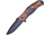 Frost Deer Linerlock A/O Folding Knife, 3.5 black finish stainless blade, Pakkawood handle, OC-04D