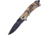 Frost Firestarter A/O Green Camo Folding Knife, 5.25in Closed, 3.75in Black Partially Serrated Stainless Blade, Camo ABS Handle, TX-50CAMO