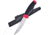 Frost Fixed Blade Knife, 4in, Stainless Steel, Standard Edge, Mirror Polish, Red and Black, Rubber Handle FFC251