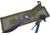 Frost Fixed Blade OD Green Fixed Blade Knife, 6in, Stainless Steel, Standard Edge, Sawback, Black, OD Green, Cord Wrapped Handle FTX3801B