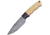 Frost Fixed Blade Smooth Bone Knife, 4.25 Damascus steel blade, White smooth bone handle, CW-4771BH/SB