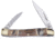 Frost Little Copperhead Ram/Ox Folding Knife, Mirror finish stainless clip and pen blades, Ox and Rams horn handle, SW-216ROR