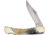 Frost Lockback Ox Horn Folding Knife, 3.75in Mirror SS Clip Point Blade, Ox Horn Handle, Black Nylon Sheath, OC-110OX