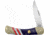Frost Lockback RWB Folding Knife, 4 mirror finish stainless clip point blade, Red, white, and blue resin handle, SHS-549RWB