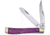 Frost Mini Trapper Purple MOP Folding Knife, 3.88in Closed, Mirror Stainless Clip/Spey Blades, Purple Mother Of Pearl Handle, OC-508P/MOP