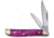 Frost Peanut Purple MOP Folding Knife, 2.88in Closed, Mirror Stainless Clip/Pen Blades, Purple Mother Of Pearl Handle, OC-107P/MOP