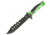 Frost Tac Xtreme Fixed Blade Knife, 7in, Scalloped Top, Black, Lime Green, Rubber Handle FTX078GB