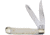 Frost Trapper Smooth Bone Folding Knife, 4.25in Closed, Mirror Stainless Clip/Spey Blades, White Smooth Bone Handle, OC-108WSB/NS
