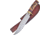 Frost Two Feathers Bowie Knife, Chipaway, 12in Overall, 7.25in Satin SS Clip Point Blade, Brass Guard, Brown Bone And Pakkawood Handle, Brown Leather Sheath, CW-07BRB