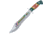 Frost Vietnam Vet Bowie Knife, 9.63 stainless blade, Green, yellow, and red ABS handle, FC-50V