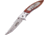 Frost Wolf Linerlock A/O Folding Knife,3.25in,3Cr13 Stainless Steel,Standard Edge,Satin,Brown,Wood Handle FFC089W