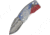 G.Sakai Money Clip Framelock Mt Fuji Folding Knife, 1.63in Damascus Steel Drop Point, SS Handle, Pocket Clip, Textured Mt, Fuji Handle Artwork, Boxed With Hanging Tab, 11605