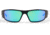 Gatorz Magnum Sunglasses, Black Frame, Brown Polarized w/Green Mirror Lens, GZ-01-023