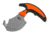 Gerber Vital Skin &amp; Buck Knife, Black/Orange Handle w/Cloth Sheath GE31-002743