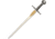 Gladius Mini Pope Crusaders Sword, 8.25 unsharpened metal alloy blade, Silver finish metal alloy handle, 12