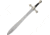 Gladius Persian Ceremonial Sword, 29 unsharpened carbon steel blade, Silver matte finish metal alloy handle, 266