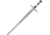 Gladius Silver Knights Of Heaven Sword, 31 unsharpened carbon steel blade, Silver matte finish metal alloy handle, 279