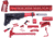 Guntec USA AR-15 Ultimate Rifle Kit, Anodized Red, ULT-RK-RED