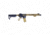 Guntec USA AR-15 Ultra Lightweight Thin M-LOK Free Floating Handguard w/ Monolithic Top Rail, 15in, Gold Plated, GT-15MLK-GLD